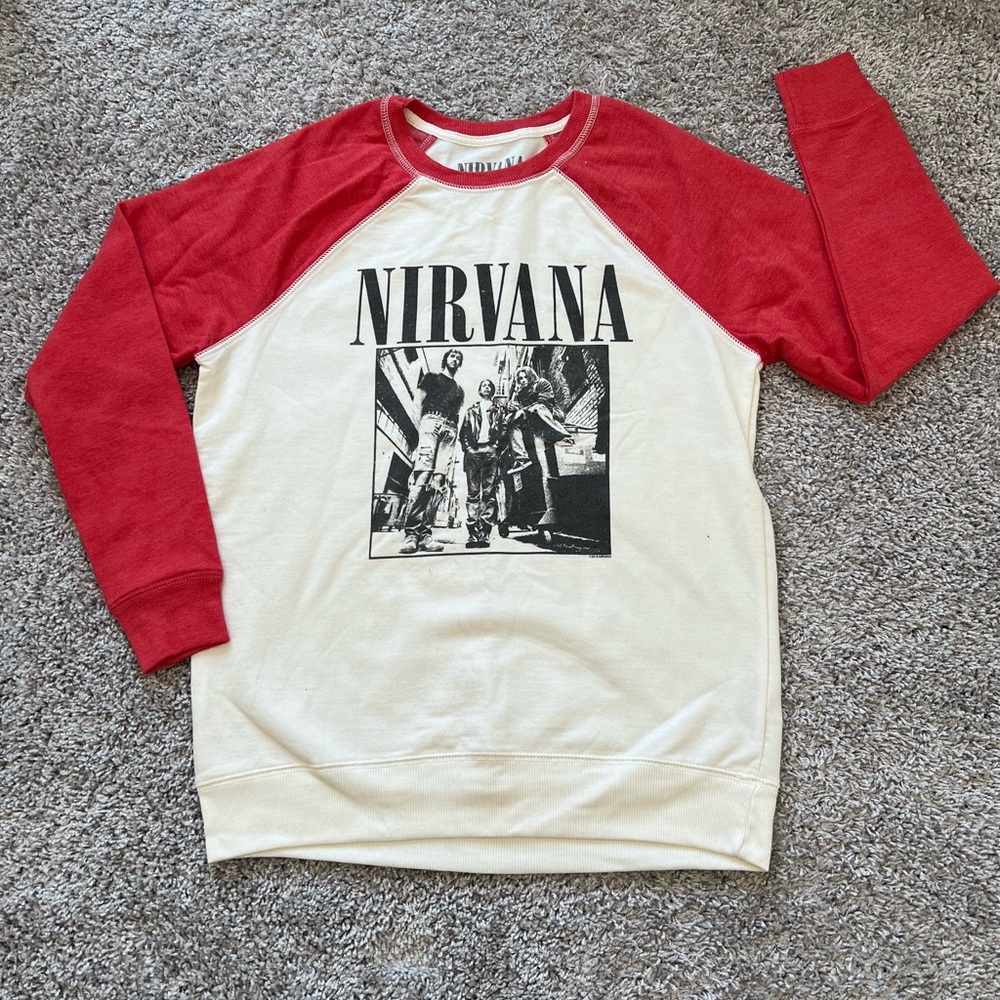 Nirvana Red and Cream Raglan Sweatshirt